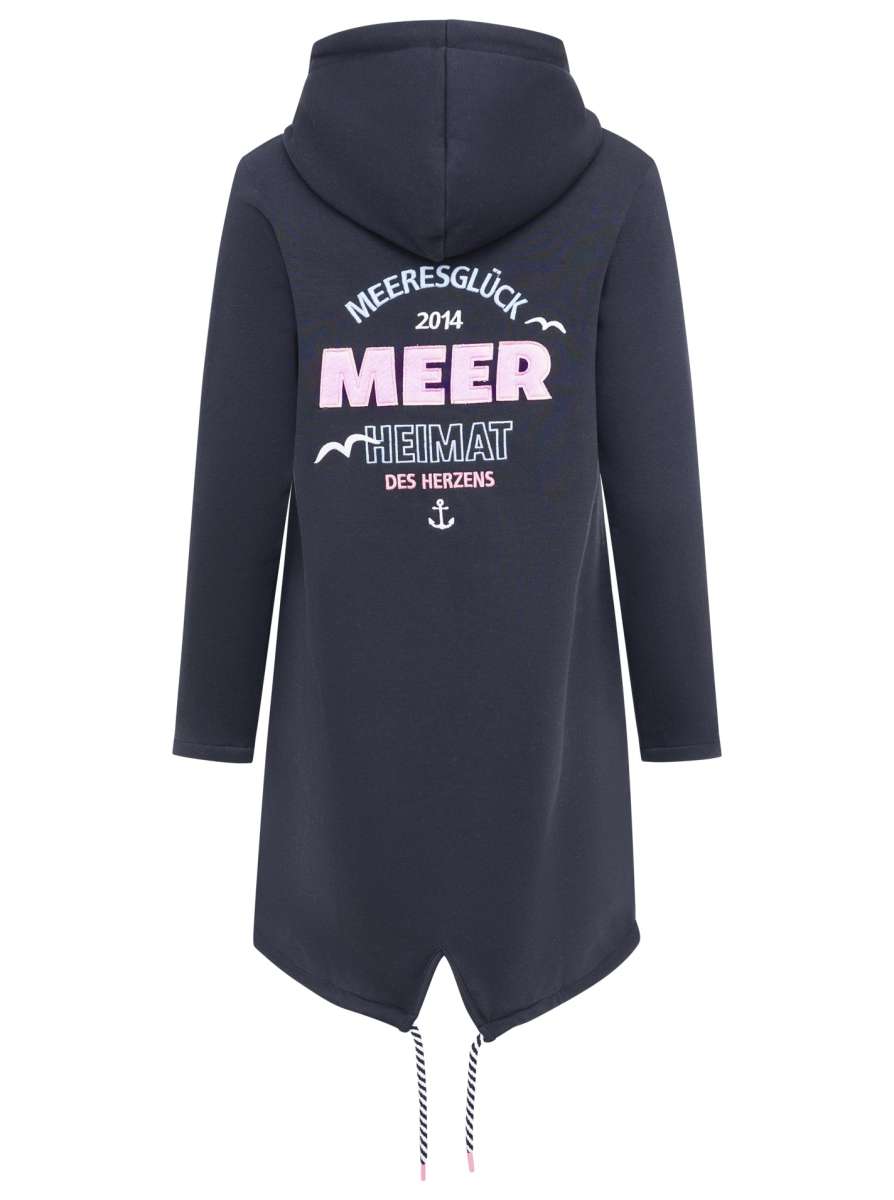 💕 Zwillingsherz Zip Hoodiemantel "Meeresglück" Sweater Baumwolle Marine