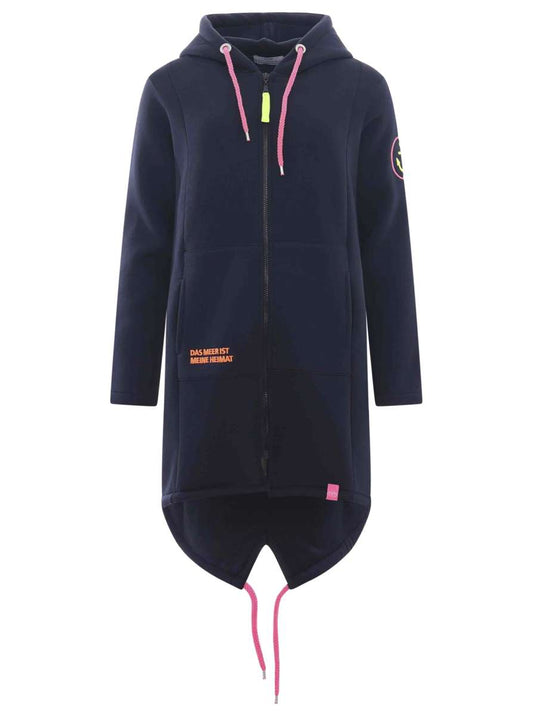 💕 Zwillingsherz Zip Hoodiemantel "Olivia" Sweater Baumwolle Navy
