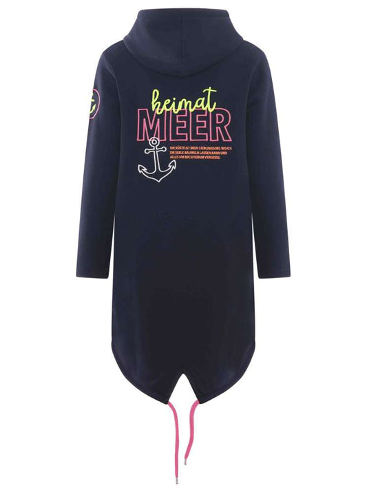 💕 Zwillingsherz Zip Hoodiemantel "Olivia" Sweater Baumwolle Navy