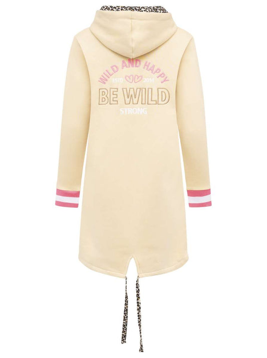 💕 Zwillingsherz Zip Hoodiemantel "Wild & Free" Sweater Baumwolle Beige