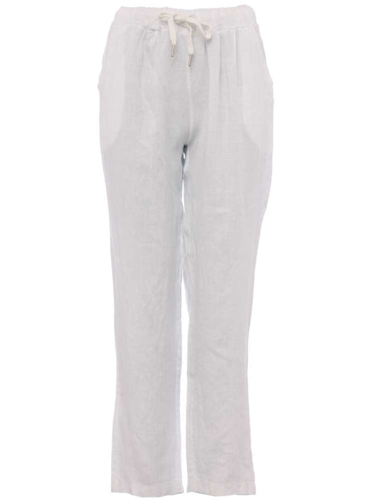 💕 Zwillingsherz Hose Leinenhose "Classic" Leinen Weiß