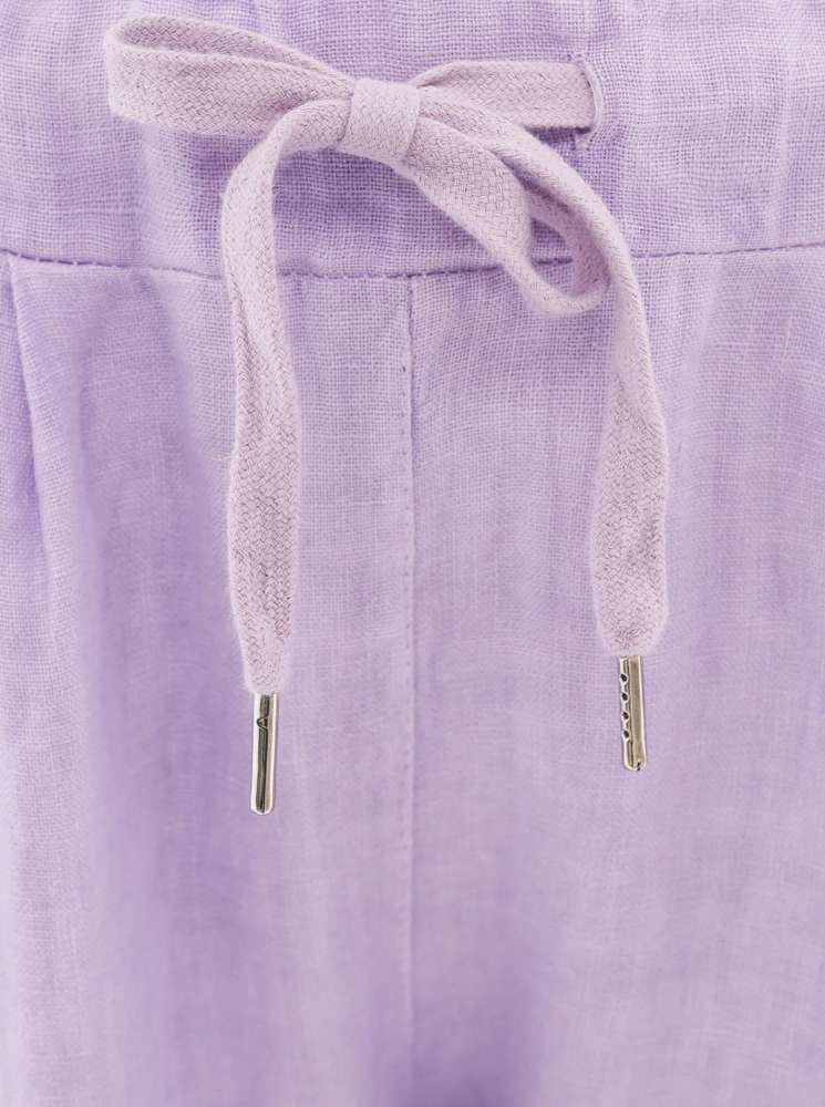 💕 Zwillingsherz Hose Leinenhose "Classic" Leinen Flieder