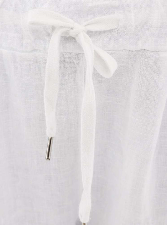 💕 Zwillingsherz Hose Leinenhose "Classic" Leinen Weiß