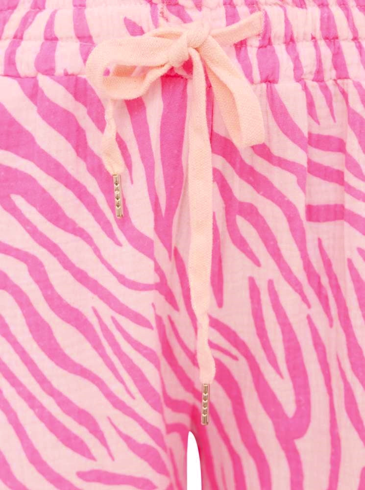 💕 Zwillingsherz Hose Musselin "Zebra" Rosa