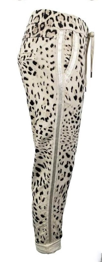Jogger "Leopard" Leomuster Baumwolle Beige