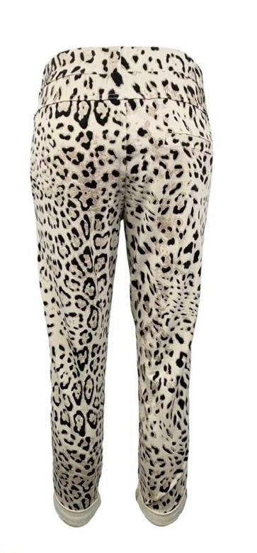 Jogger "Leopard" Leomuster Baumwolle Beige
