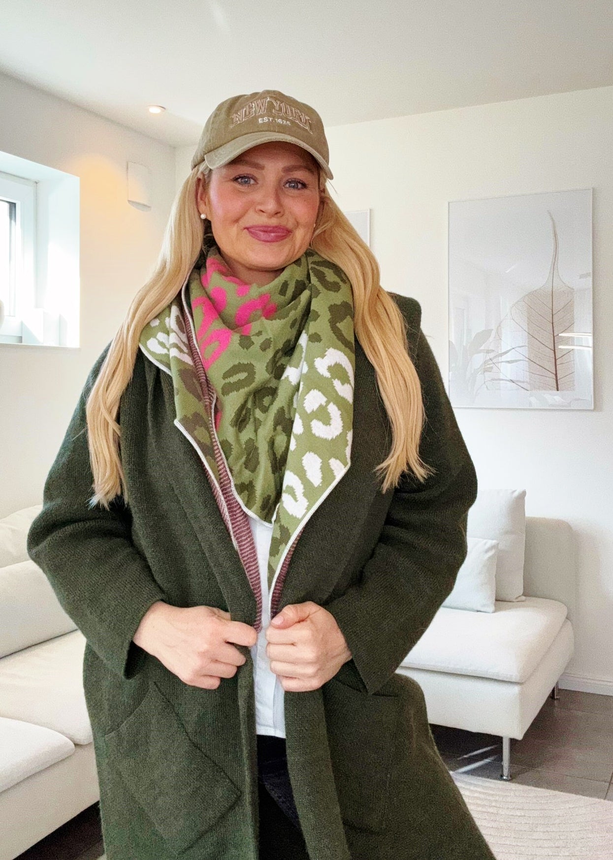 💕 Zwillingsherz Dreieckstuch "Buntes Leo" Baumwolle Khaki