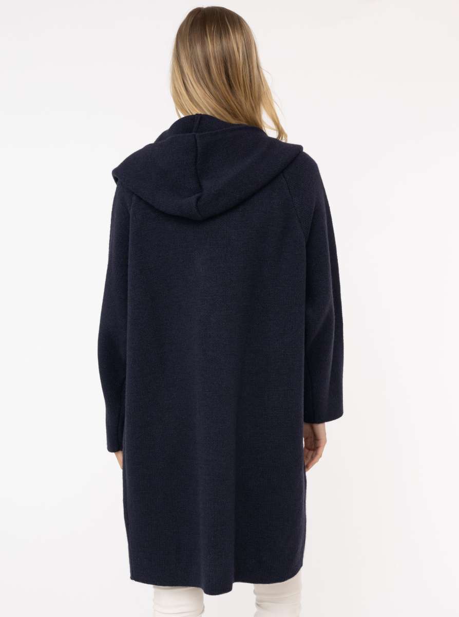 💕 Zwillingsherz Strickjacke "Annabell" Dunkelblau Navy Strickmantel offen