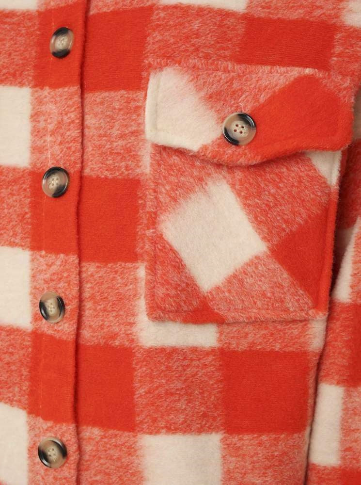💕 Zwillingsherz Wolljacke Hemd "Kairo" Wolle Orange