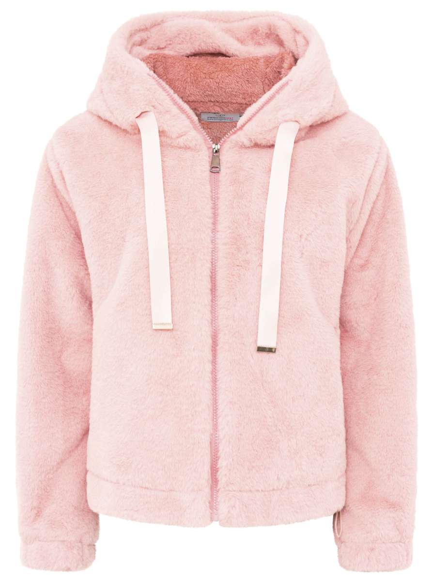 💕 Zwillingsherz Kuscheljacke "Plüsch" Rosa