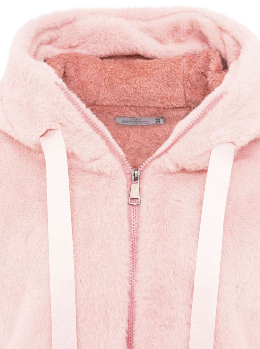 💕 Zwillingsherz Kuscheljacke "Plüsch" Rosa