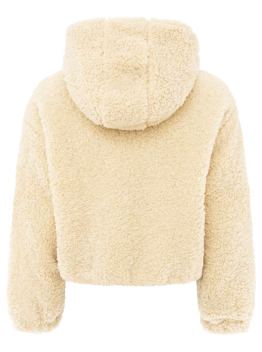 💕 Zwillingsherz Bomberjacke Teddy "Teddy & Kapuze" Jacke Beige