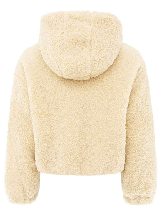 💕 Zwillingsherz Bomberjacke Teddy "Teddy & Kapuze" Jacke Beige