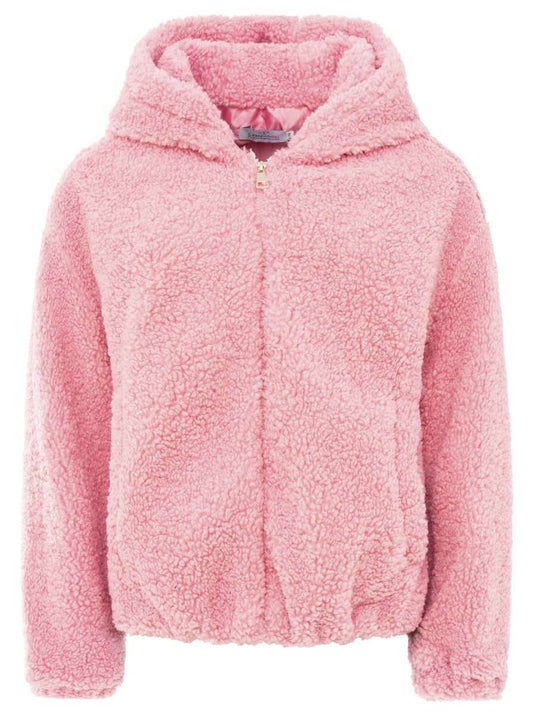 💕 Zwillingsherz Bomberjacke Teddy "Teddy & Kapuze" Jacke Rosa