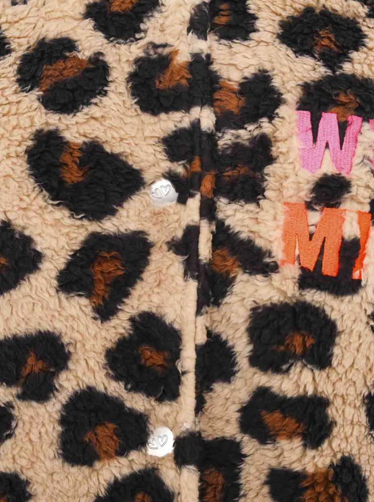 💕 Zwillingsherz Bomberjacke Teddy "Leo Wild Mind" Beige