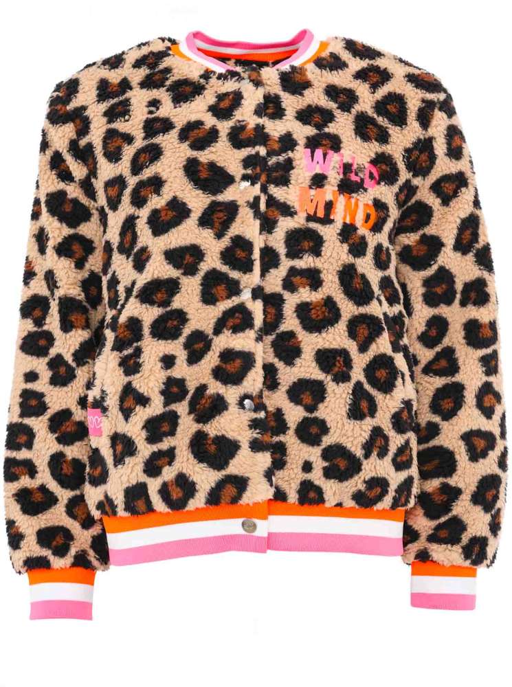 💕 Zwillingsherz Bomberjacke Teddy "Leo Wild Mind" Beige