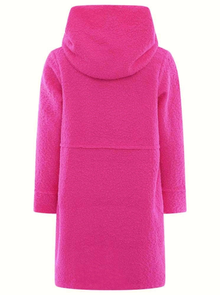 💕 Zwillingsherz Mantel Flauschig "Wien" Hoodiemantel Kapuze Pink