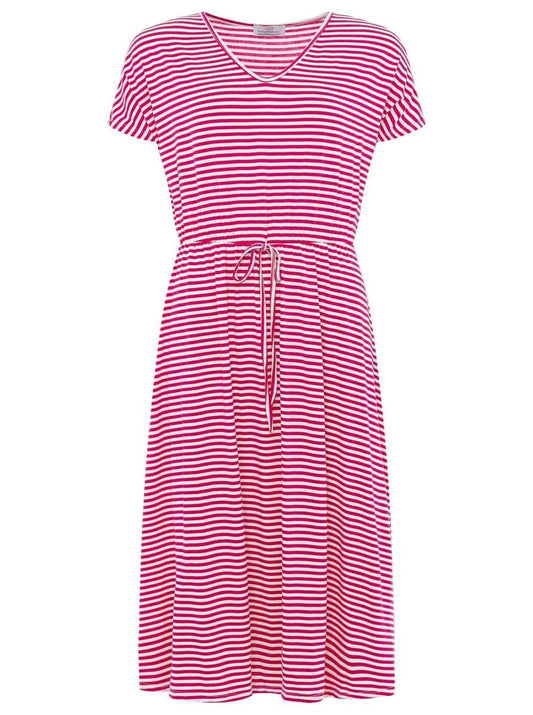 💕 Zwillingsherz Kleid "Maritime Streifen" Jersey Viskose Pink