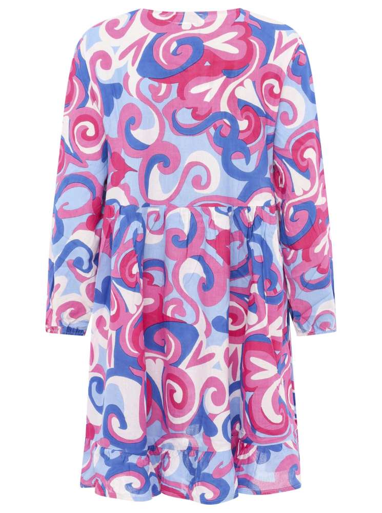 💕 Zwillingsherz Kleid "Herzen & Kringel" Tunikakleid Pink Blau