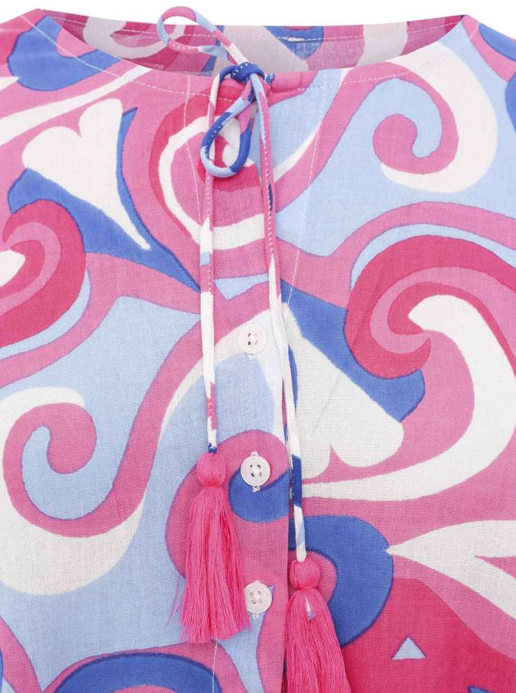 💕 Zwillingsherz Kleid "Herzen & Kringel" Tunikakleid Pink Blau