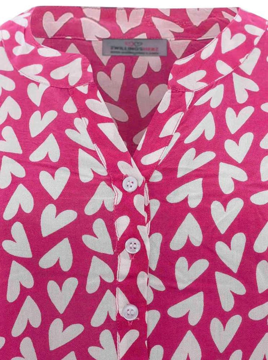 💕 Zwillingsherz Kleid "Kim ZH" Pink Weiß