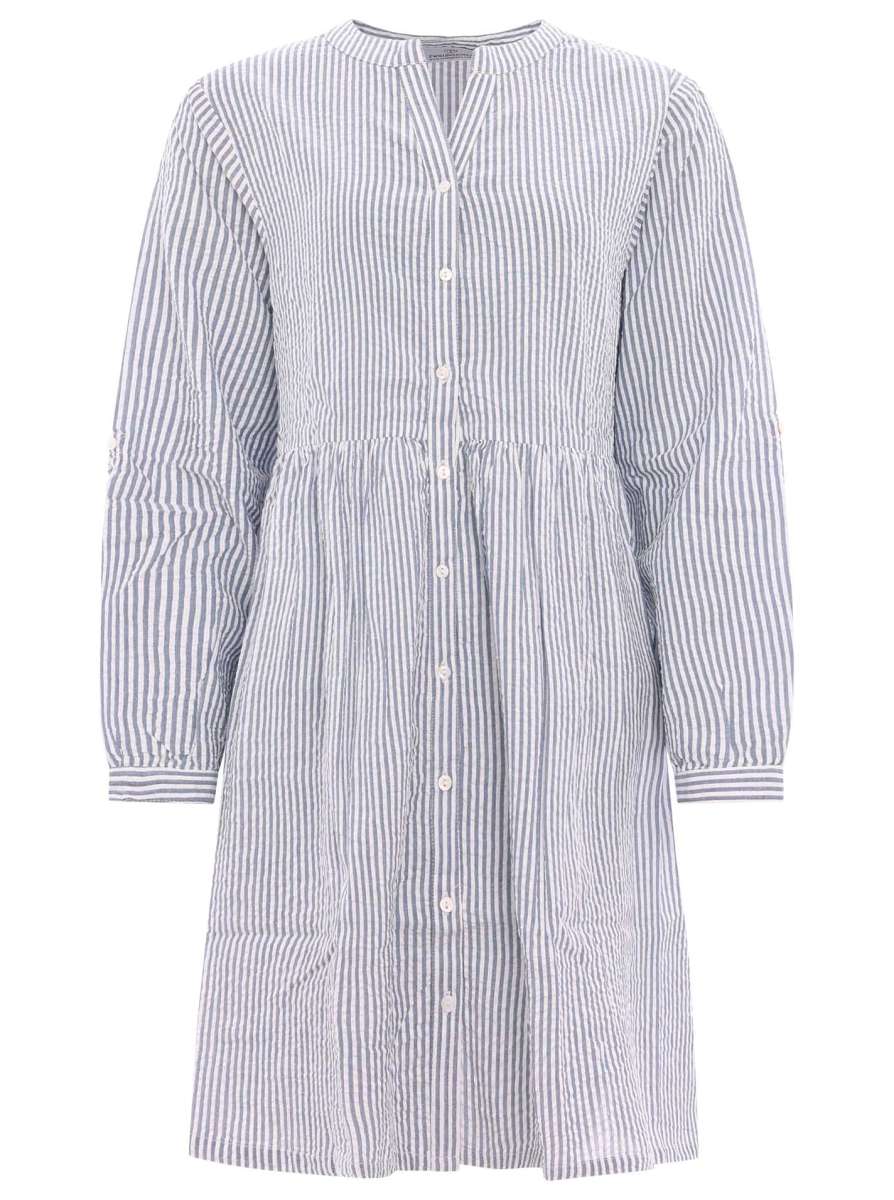 💕 Zwillingsherz Kleid "Klarissa" Baumwolle Tunika Streifen Jeansblau