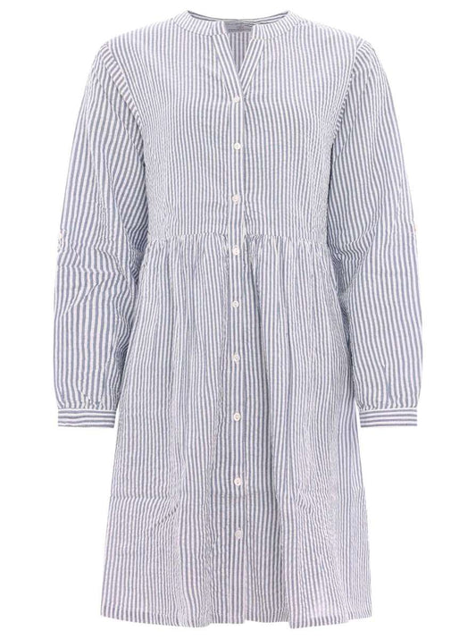 💕 Zwillingsherz Kleid "Klarissa" Baumwolle Tunika Streifen Jeansblau