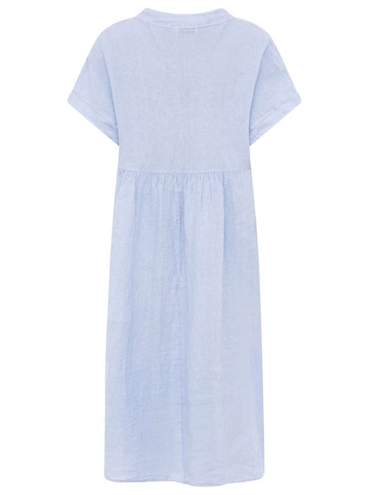 💕 Zwillingsherz Maxikleid "Deluxe" 100 % Leinen Hellblau