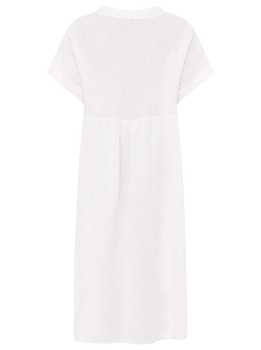 💕 Zwillingsherz Maxikleid "Deluxe" 100 % Leinen Weiß