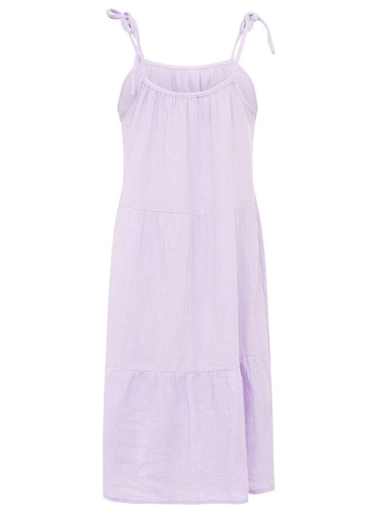 💕 Zwillingsherz Kleid Musselin "Spaghettiträger" Maxikleid Flieder