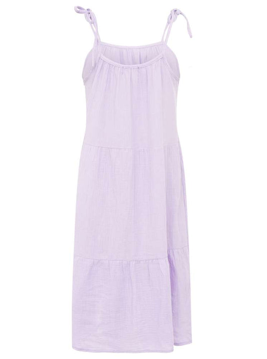 💕 Zwillingsherz Kleid Musselin "Spaghettiträger" Maxikleid Flieder