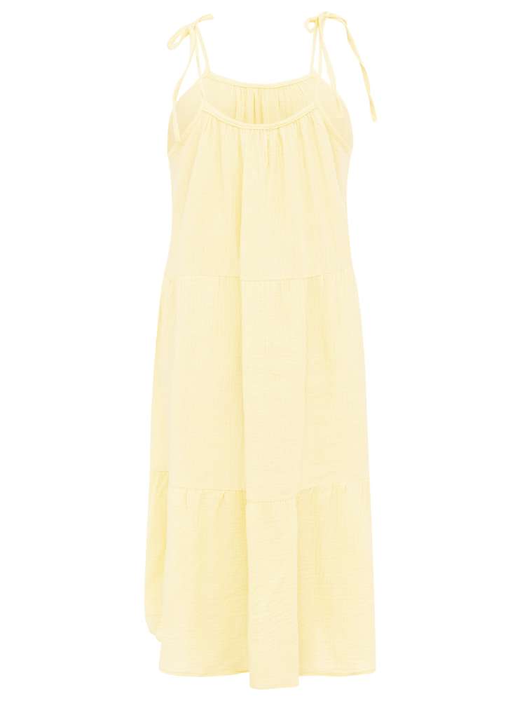 💕 Zwillingsherz Kleid "Spaghettiträger" Maxikleid Gelb