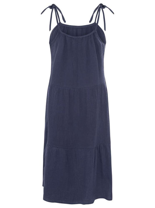 💕 Zwillingsherz Kleid Musselin "Spaghettiträger" Maxikleid Navy