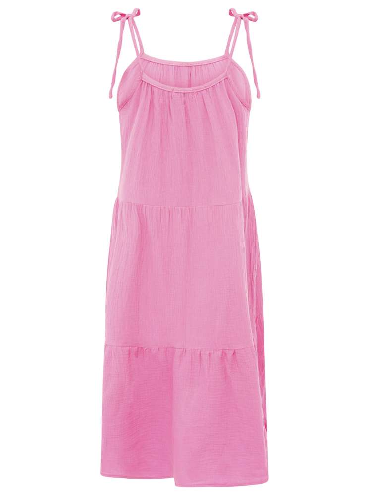 💕 Zwillingsherz Kleid Musselin "Spaghettiträger" Maxikleid Pink