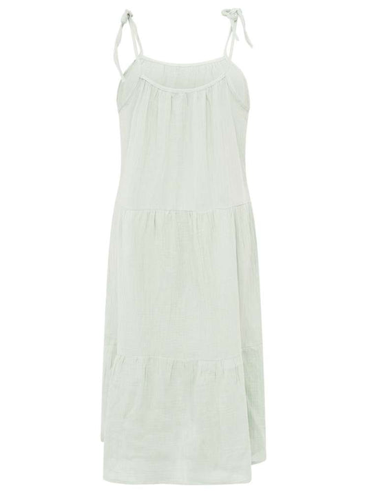 💕 Zwillingsherz Kleid Musselin "Spaghettiträger" Maxikleid Salbei
