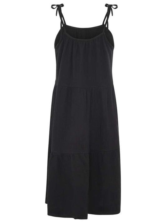 💕 Zwillingsherz Musselin Kleid "Spaghettiträger" Maxikleid Schwarz