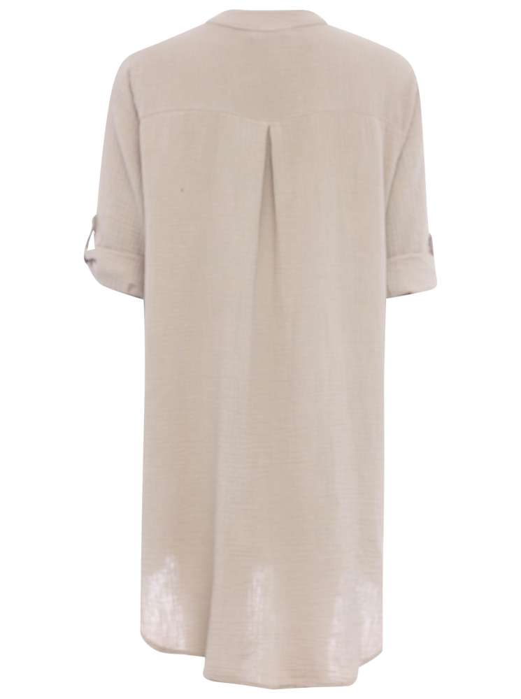 💕 Zwillingsherz Tunika Bluse Musselin "Rom" Beige