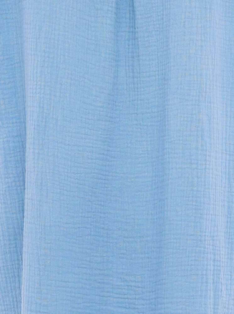 💕 Zwillingsherz Tunika Bluse Musselin "Rom" Hellblau