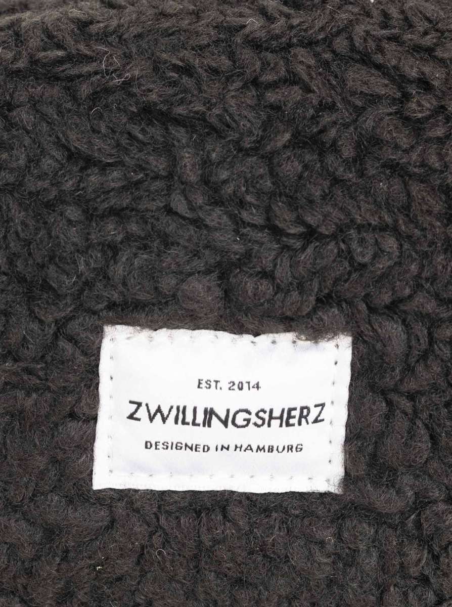 💕 Zwillingsherz Kosmetiktasche "Teddy Plüsch" Pouch Schwarz