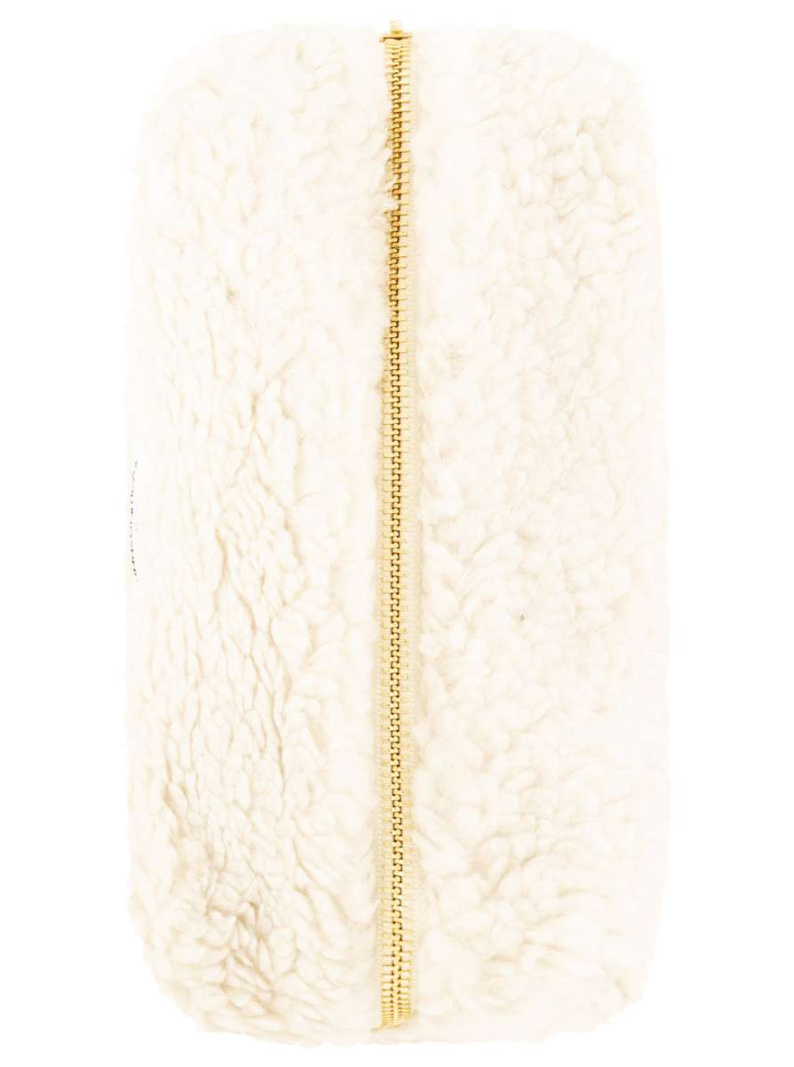 💕 Zwillingsherz Kosmetiktasche "Teddy Plüsch" Pouch Creme