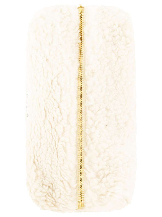 💕 Zwillingsherz Kosmetiktasche "Teddy Plüsch" Pouch Creme