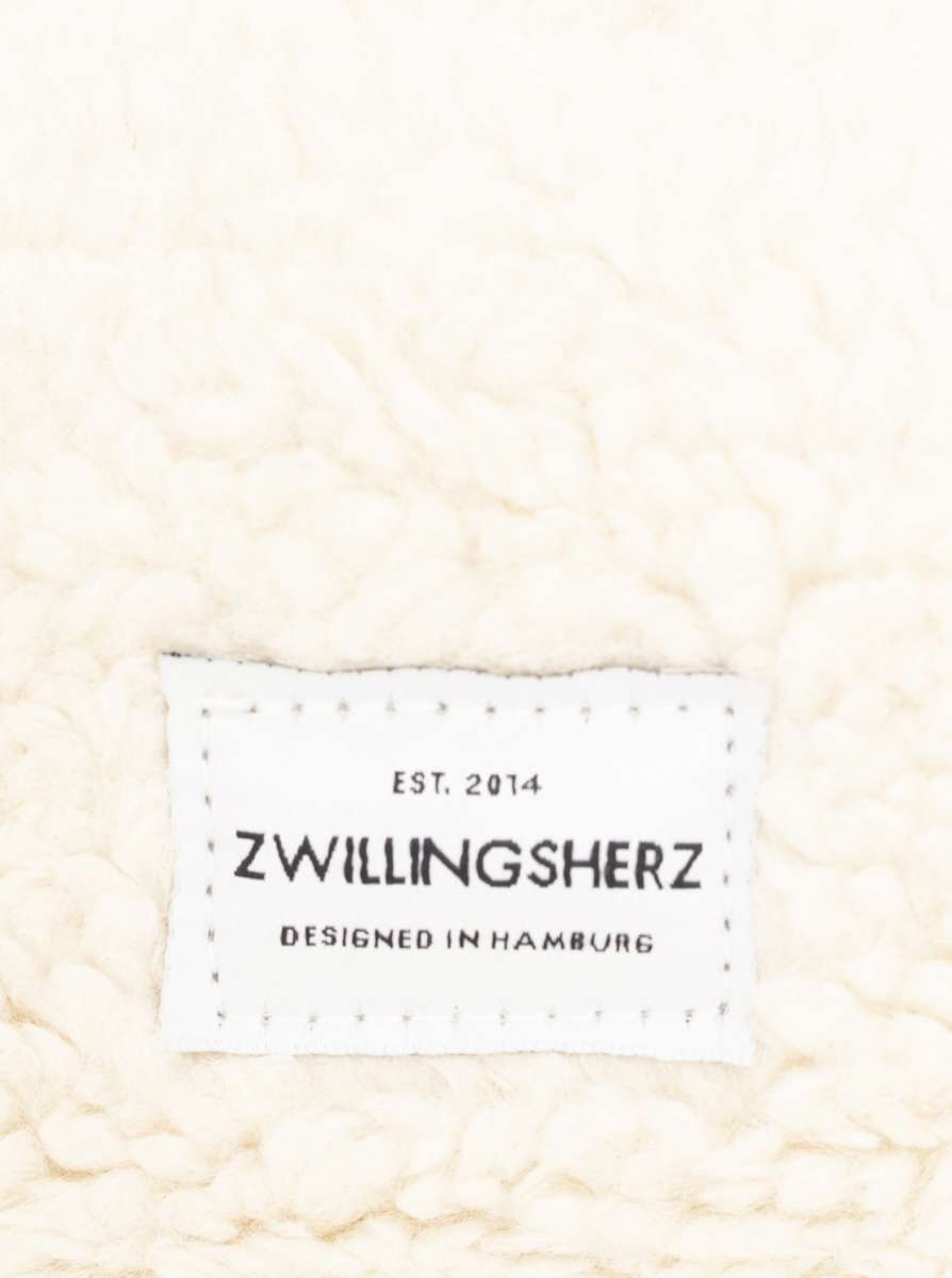 💕 Zwillingsherz Kosmetiktasche "Teddy Plüsch" Pouch Creme