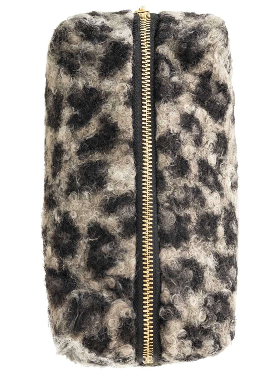 💕 Zwillingsherz Kosmetiktasche "Leo & Teddy" Pouch Grau
