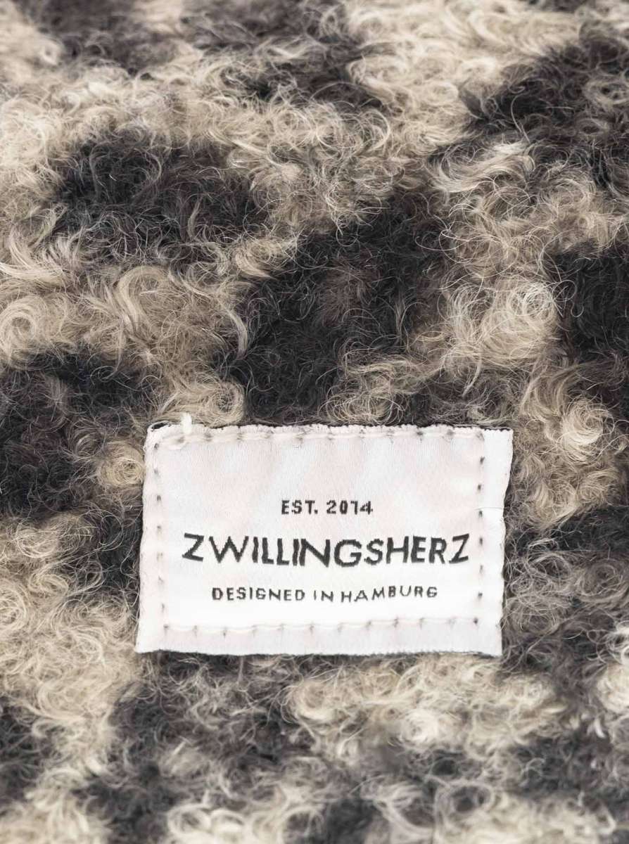💕 Zwillingsherz Kosmetiktasche "Leo & Teddy" Pouch Grau