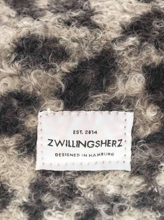 💕 Zwillingsherz Kosmetiktasche "Leo & Teddy" Pouch Grau