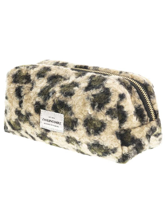 💕 Zwillingsherz Kosmetiktasche "Leo & Teddy" Pouch Khaki