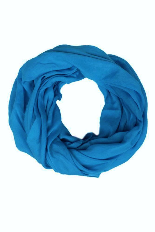 Loop Schal Tuch "Uni" Baumwolle Seide Royalblau