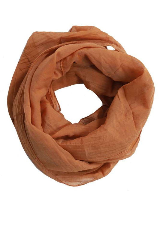 Loop Schal Tuch "Uni" Baumwolle Seide Braun