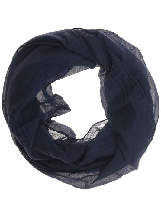 Loop Schal Tuch "Uni" Baumwolle Seide Navy
