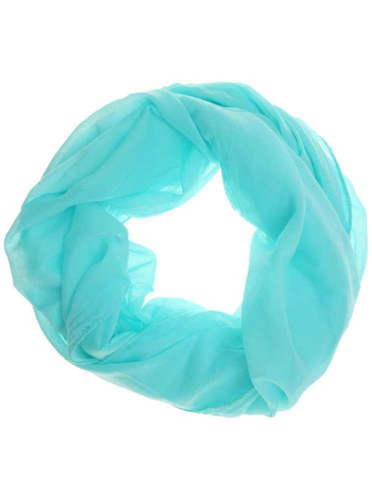 Loop Schal Tuch "Uni" Baumwolle Seide Türkis
